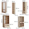 Kleiderschrank Vicco Elmo Sonoma 50 x 200 cm 5er Set, Model Produktbild-Vorschau 2