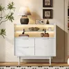 Credenza Flieks con illuminazione a LED, credenza con ante Anteprima dell’immagine prodotto 1