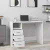 vidaXL Schreibtisch mit Schubladen Weiß 102x50x76 cm Produktbild-Vorschau 3