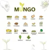 A graphic displaying various types of seeds and sprouts with their names in Czech, along with the brand name 'MUNGO'. Produktbild-Vorschau