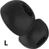 Two black ear tips for earbuds are shown against a white background. Produktbild-Vorschau