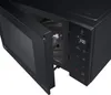A close-up, angled view of a black LG microwave with its door open. Produktbild-Vorschau