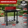 Holzkohlegrill mit Rädern und Ablagen – Grillwagen 50×26,5 Produktbild-Vorschau 4