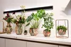A collection of decorative vases and potted plants arranged on a countertop. Voir les images du produit
