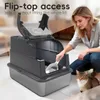 Katzentoilette Edelstahl - Katzenklo XXL Premium mit Deckel Produktbild-Vorschau 4