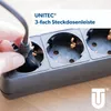 Unitec 1,4 m Steckdosenleiste - Schwarz, 3-fach Produktbild-Vorschau 3