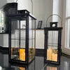 2tlg Metall Laternen Set Schwarz Gartenlaterne Windlicht H58/45cm Voir les images du produit