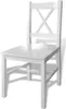 A white wooden chair is shown against a white background. Produktbild-Vorschau