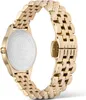 The back of a gold-colored watch with a metal band. Produktbild-Vorschau