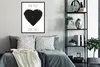 MuchoWow® Gerahmtes Poster Liebe - Herz - Schwarz - Zitat Produktbild-Vorschau 5