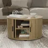 Konferenční stůl Vicco Selva Dub 80 x 80 cm s posuvnými Náhled obrázku produktu 1