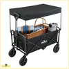 Poussette de plage avec capote, remorque, 100kg, noire, Voir les images du produit 4