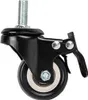 A close-up studio shot of a single black caster wheel with a threaded bolt and a brake lever. Produktbild-Vorschau