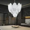 Hängeleuchte, Glas gestreift, Stahl, Chrom, 39 cm Produktbild-Vorschau 8