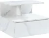 A white marble-look nightstand with a drawer and open shelves, shown against a white background. Náhľad obrázku produktu