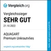 A marketing image from Vergleich.org showing a product award. Produktbild-Vorschau