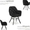 Fauteuil pivotant en velours Lucia, rembourré - noir, Lot Voir les images du produit 3