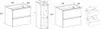 Technical drawings with dimensions of bathroom furniture. Náhled obrázku produktu