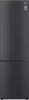 A front view of a matte black LG refrigerator. Produktbild-Vorschau