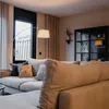 Nowoczesna lampa łukowa ze stali z szarym abażurem z Podgląd zdjęcia produktu 9