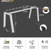 A diagram of metal table legs with dimensions and feature icons. Podgląd zdjęcia produktu