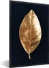 MuchoWow® MuchoWow® Gerahmtes Poster Gold - Blatt - Luxus Produktbild-Vorschau 1
