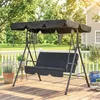 Outsunny Hollywoodschaukel Gartenschaukel 3-Sitzer mit Dach Produktbild-Vorschau 8