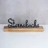 Sterneküche Schriftzug  L30cm Metall Schwarz Mango Holz Produktbild-Vorschau 3
