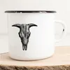 Huuraa Emaille Tasse Büffelschädel Geschenk Kaffeebecher Produktbild-Vorschau 1