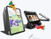 Two tablets are shown in a lifestyle setting, with animated figures interacting with them. Produktbild-Vorschau
