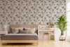 Vliestapete Blumen Blau Beige Tapete Floral Vintage Produktbild-Vorschau 2