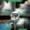 Collage of four scenes showing solar lights in different outdoor settings: near a window, on stairs, by a pool, and near a garage, with a central image of the solar light product. Produktbild-Vorschau