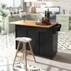 A modern kitchen with a black kitchen island and a white stool in the foreground. Produktbild-Vorschau