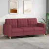 vidaXL 3-Sitzer-Sofa Weinrot 180 cm Stoff Produktbild-Vorschau 2