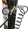A close-up of a tire inflation tool with a pressure gauge attached to a black machine. Produktbild-Vorschau