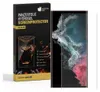A product box for a screen protector is shown next to a smartphone with the screen protector applied. Produktbild-Vorschau