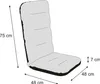 A diagram of a chair cushion with dimensions indicated. Náhľad obrázku produktu