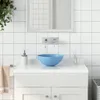 vidaXL Umywalka ceramiczna okrągła jasnoniebieska Podgląd zdjęcia produktu 2