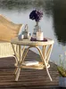 Table en rotin laqué naturel, ronde Ø 62 cm, table Voir les images du produit 2