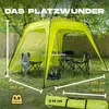 A green pop-up pavilion set up outdoors with chairs and a table inside. Voir les images du produit