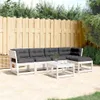 5-tlg. Garten-Sofagarnitur mit Kissen Weiß Massivholz Produktbild-Vorschau 2
