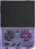 A handheld gaming console with a transparent purple casing. Produktbild-Vorschau