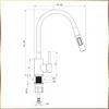 A technical drawing of a kitchen faucet with dimensions indicated. Produktbild-Vorschau