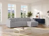 Eckschlafsofa mit Matratze - Strukturstoff - Hellgrau - Produktbild-Vorschau 2