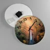 Wanduhr - Rund - Glasuhr - Bahn Herbst So - 30x30cm - Produktbild-Vorschau 2