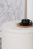 Dunken Pouf, Hocker mit Aufbewahrung Ø51cm Teddystoff weiß. Produktbild-Vorschau 3