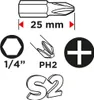 Punte per cacciavite GRAPHITE PH2 x 25 mm, 100 pz. Anteprima dell’immagine prodotto 7