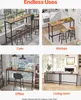 Collage of four images showing a narrow bar table in different settings: cafe, kitchen, office, and living room. Podgląd zdjęcia produktu