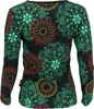 Besticktes Langarmshirt Hippie Chic Retro - Schwarz/grün, Produktbild-Vorschau 3
