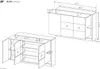 Technical drawings and dimensions of a sideboard/cabinet. Produktbild-Vorschau